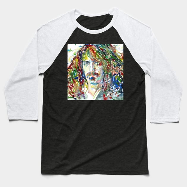 FRANK ZAPPA watercolor portrait .5 Baseball T-Shirt by lautir